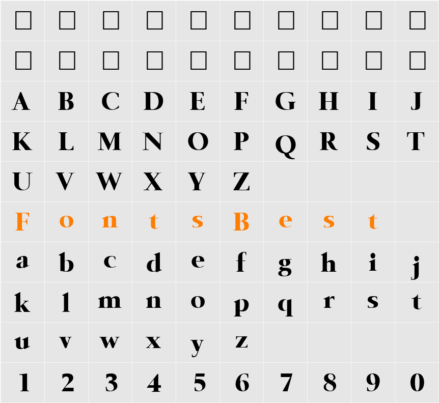 Bering Character Map