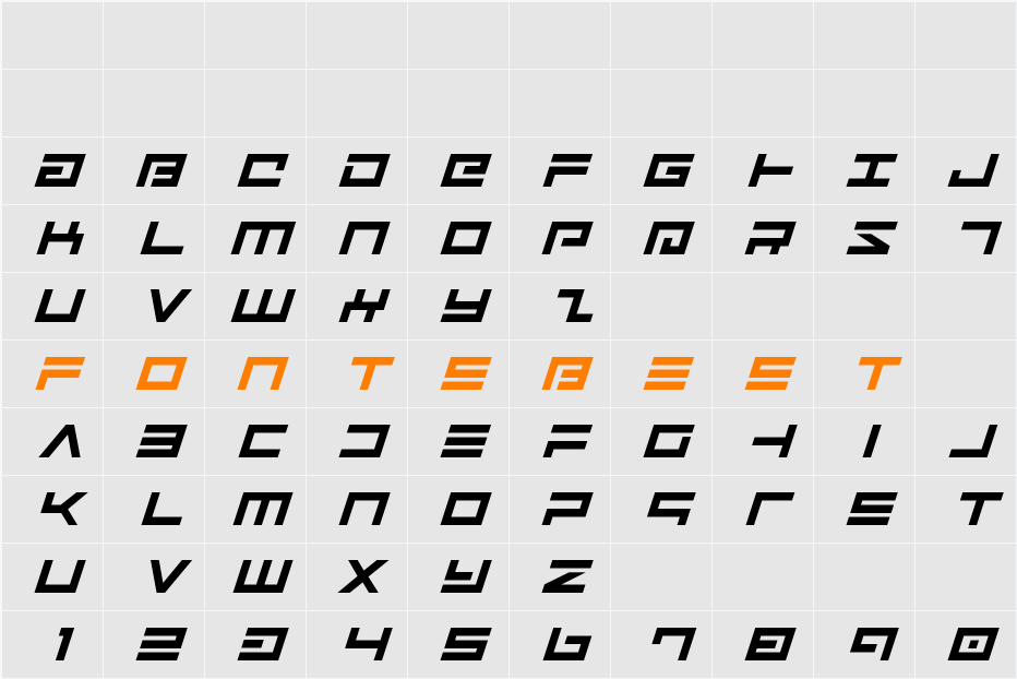 Avenger Title Italic Character Map