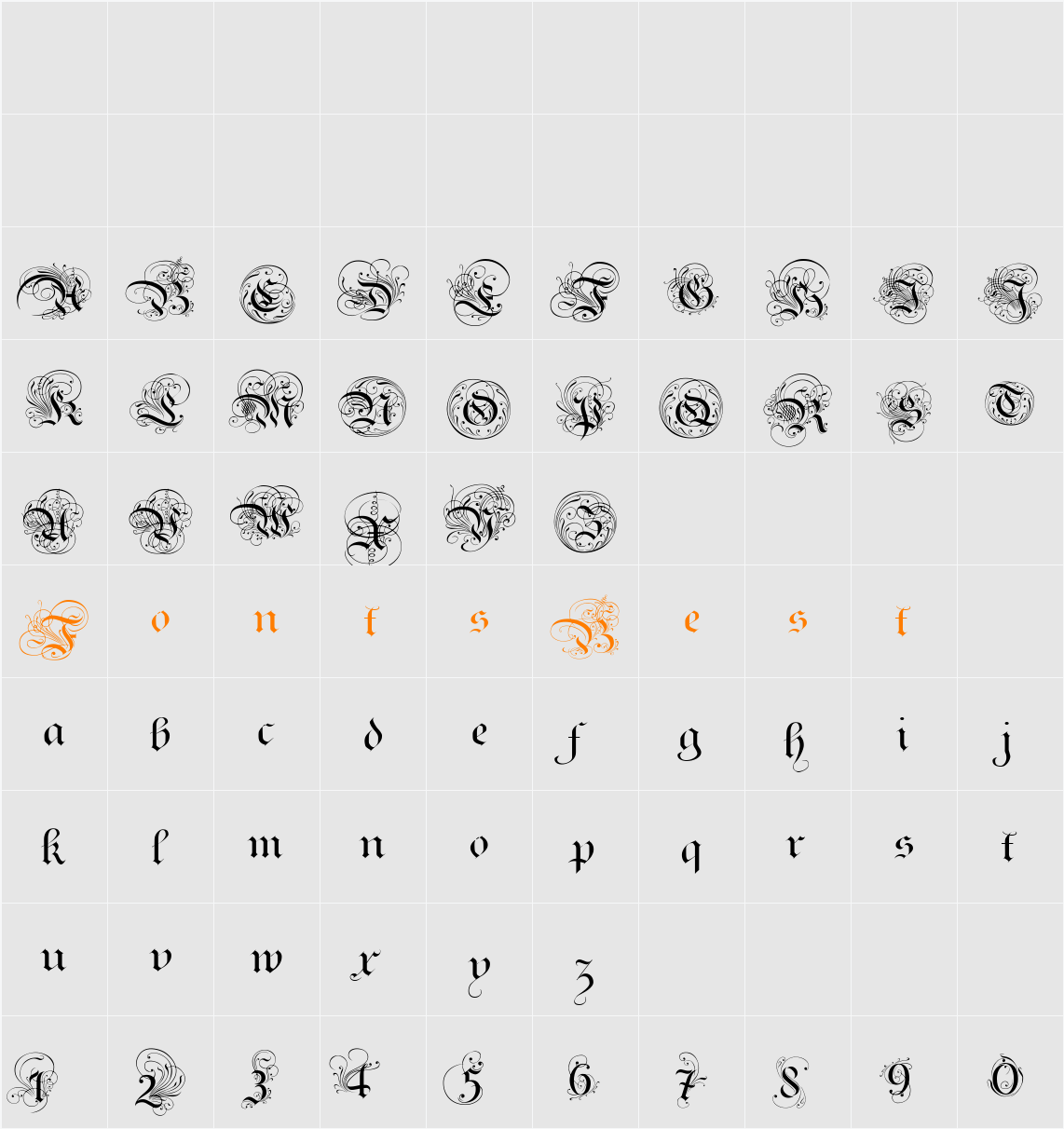 AyresRoyal Character Map