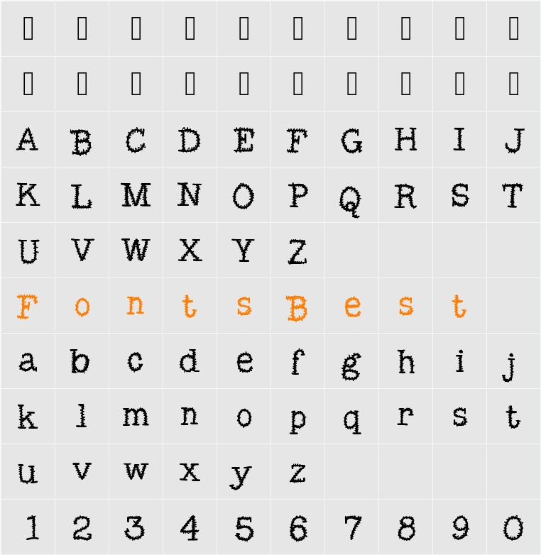 MixSquiggle Character Map