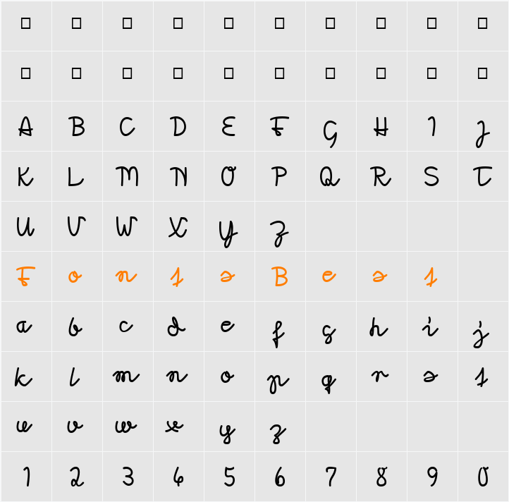 Morado Felt Character Map