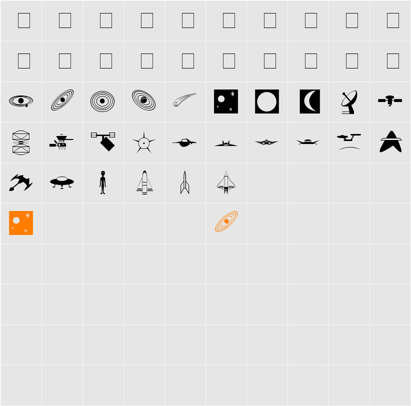 Carr Space Character Map