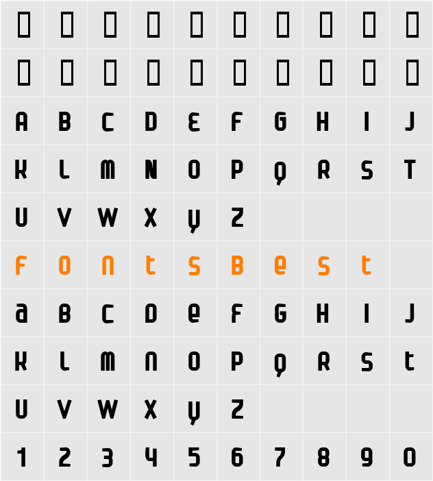Danbold Character Map