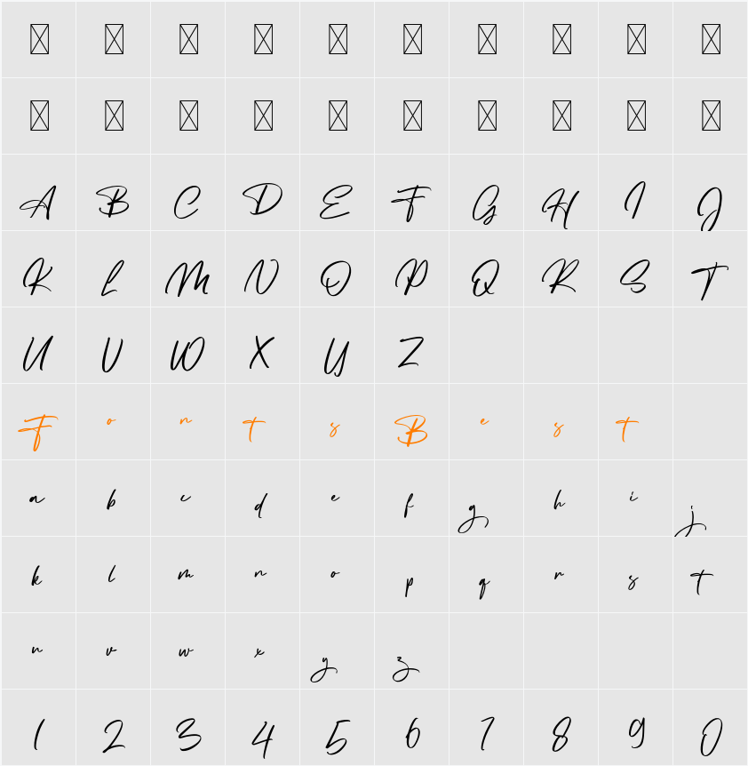 Adritany Character Map