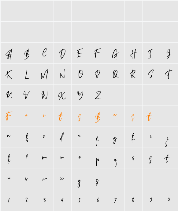 Amazed Breath Character Map