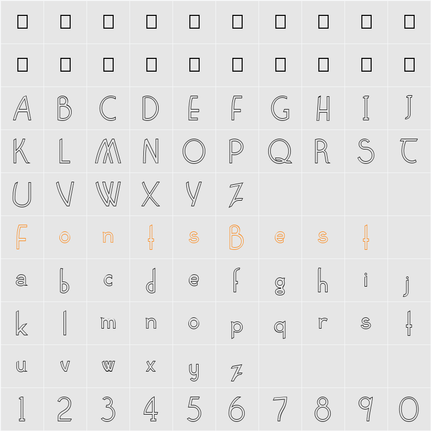 Claritty_Outline Character Map