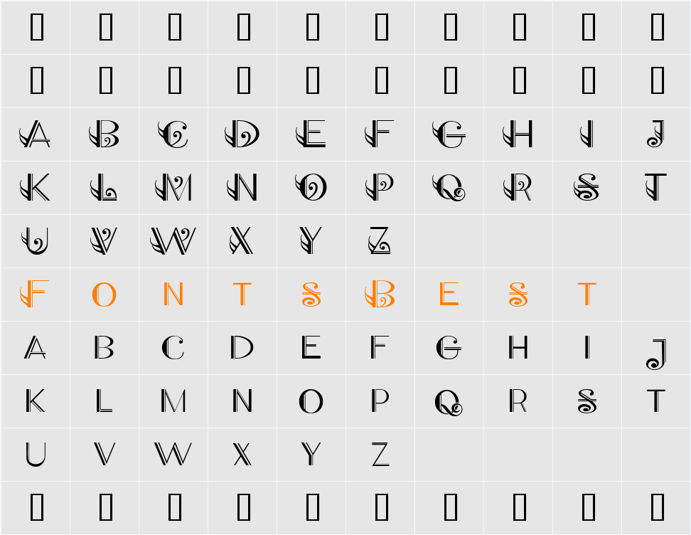 Classical DropCaps Character Map