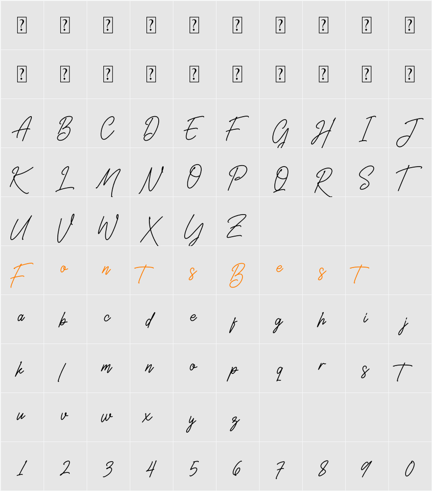 Belistaria Signature Character Map