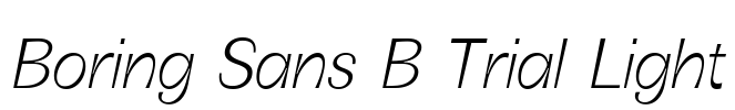Boring Sans B Trial Light Font Image