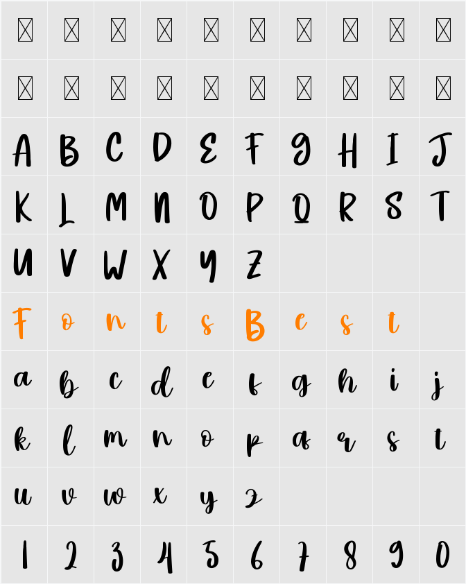Bruney Character Map