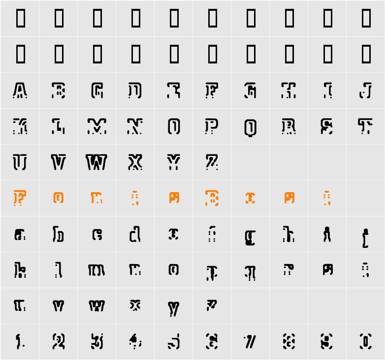 Morse 2050 Character Map
