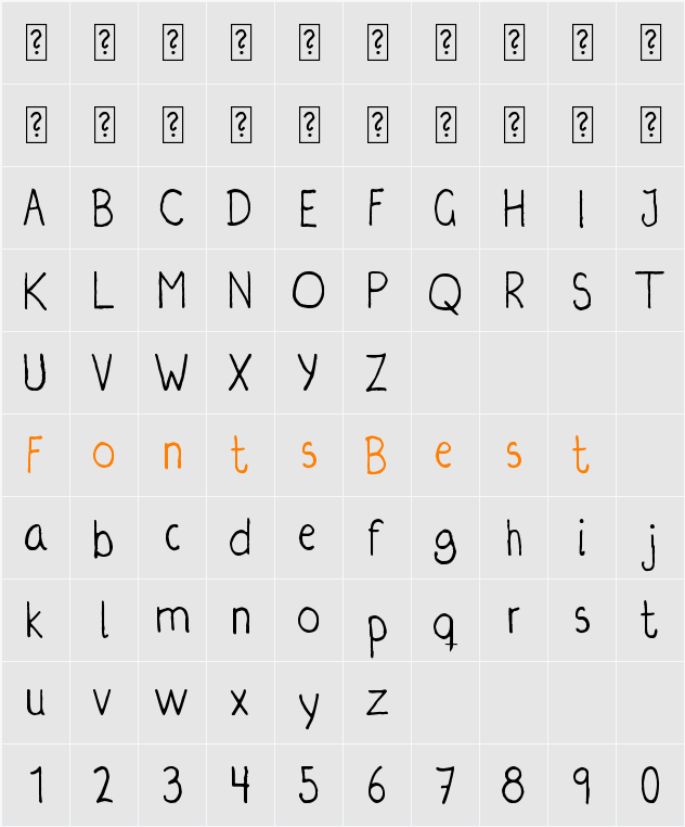 Irregularis Character Map