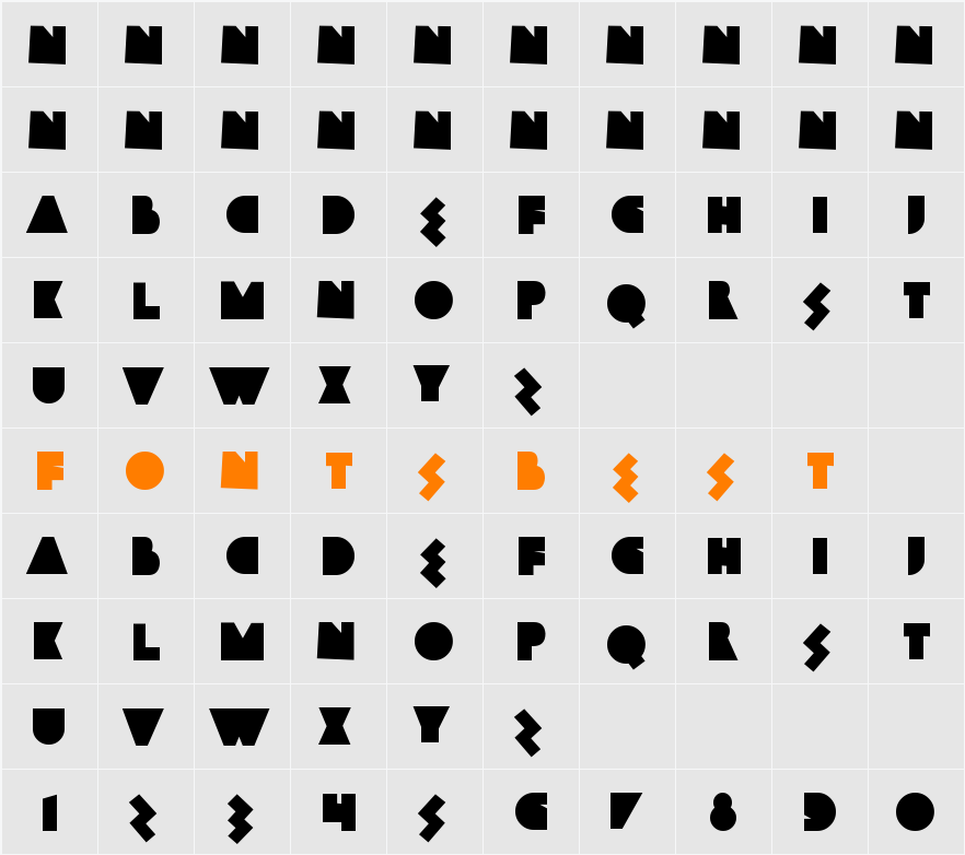 Bamboozler Character Map