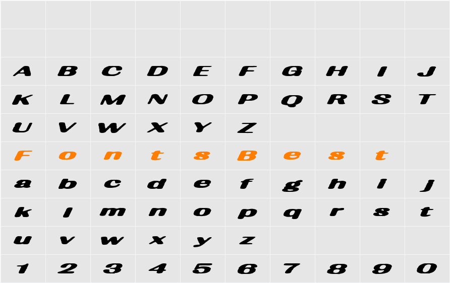 PIPEC TYPEFACE Character Map