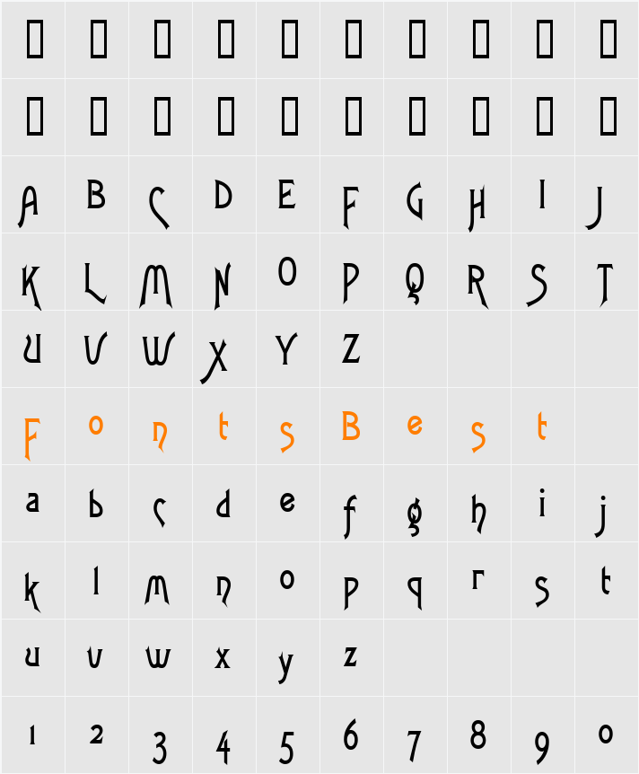 Fletch Condensed Character Map