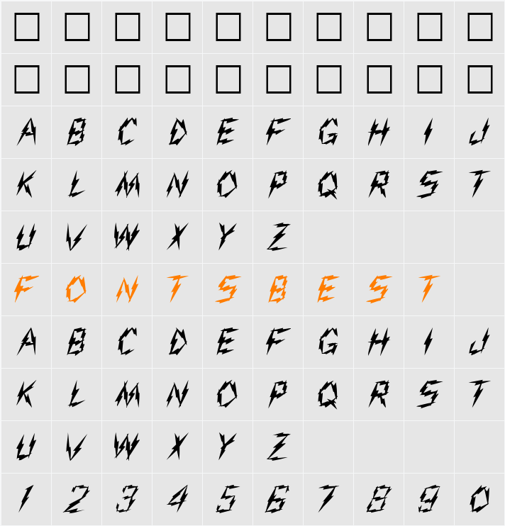 Aarcover Character Map