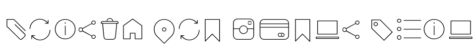 Arista Pro Icons Thin Font Image