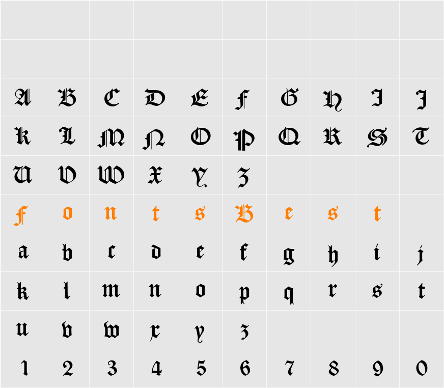 DS CaslonGotisch Character Map
