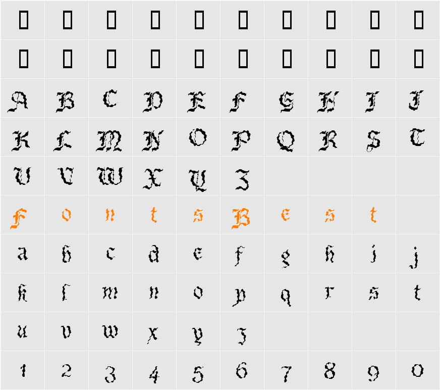BeneCryptineDistorted Character Map