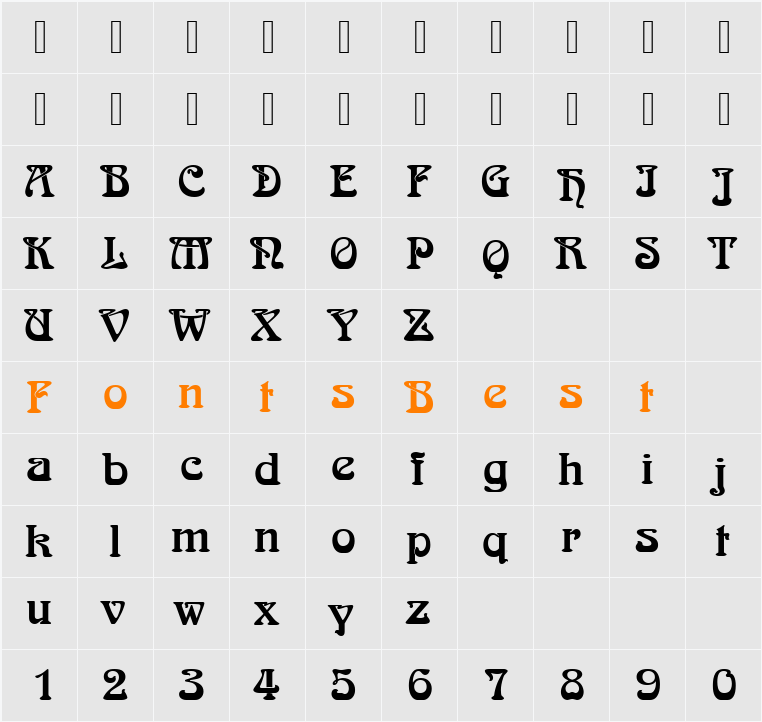 ArnoldBoeD Character Map