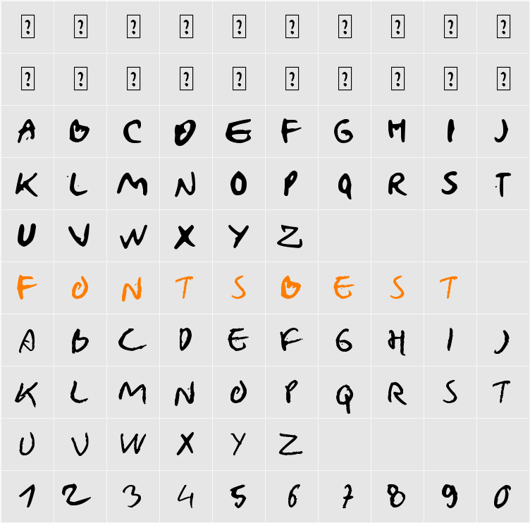NATURAL WRITING Character Map