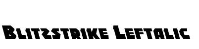 Blitzstrike Leftalic Font Image