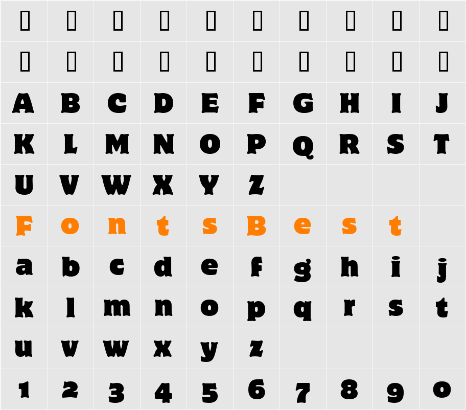 Motter Corpus OS ITC TT Character Map
