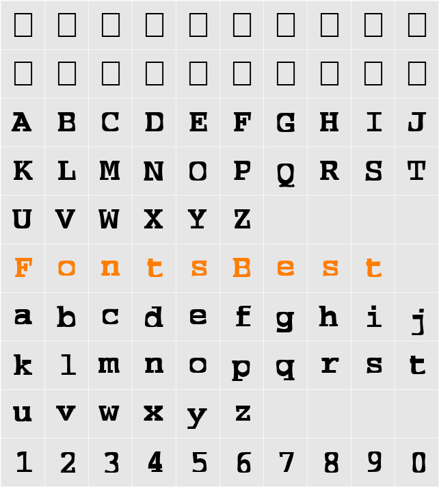 FZ WARPED 39 Character Map