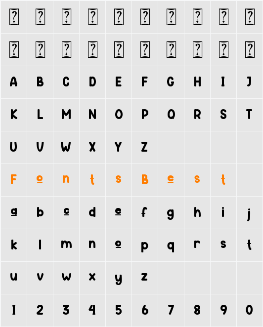 Bobila Character Map