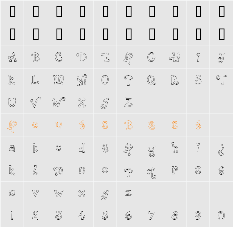 CK Funkie Fun Character Map