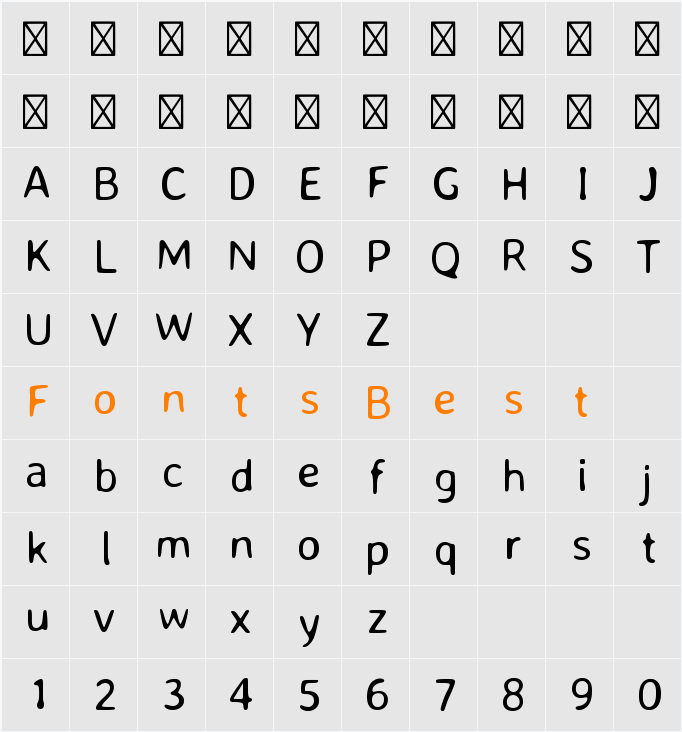 Averia Sans Libre Character Map