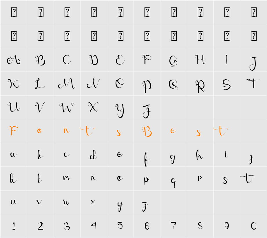 Angellica- PERSONAL USE Character Map