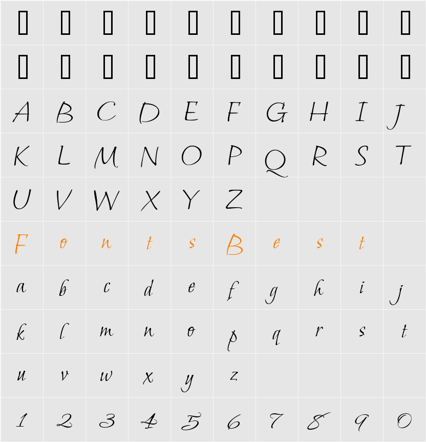MoonDanceOne Character Map