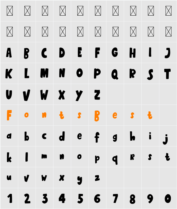 Bravary Character Map