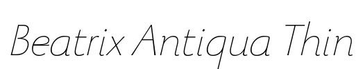 Beatrix Antiqua Thin Font Image