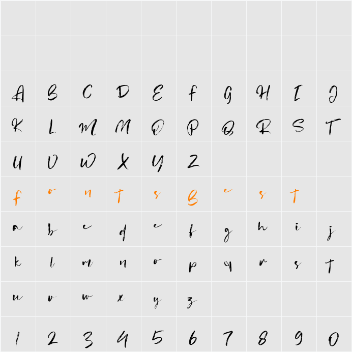 Aliters Character Map