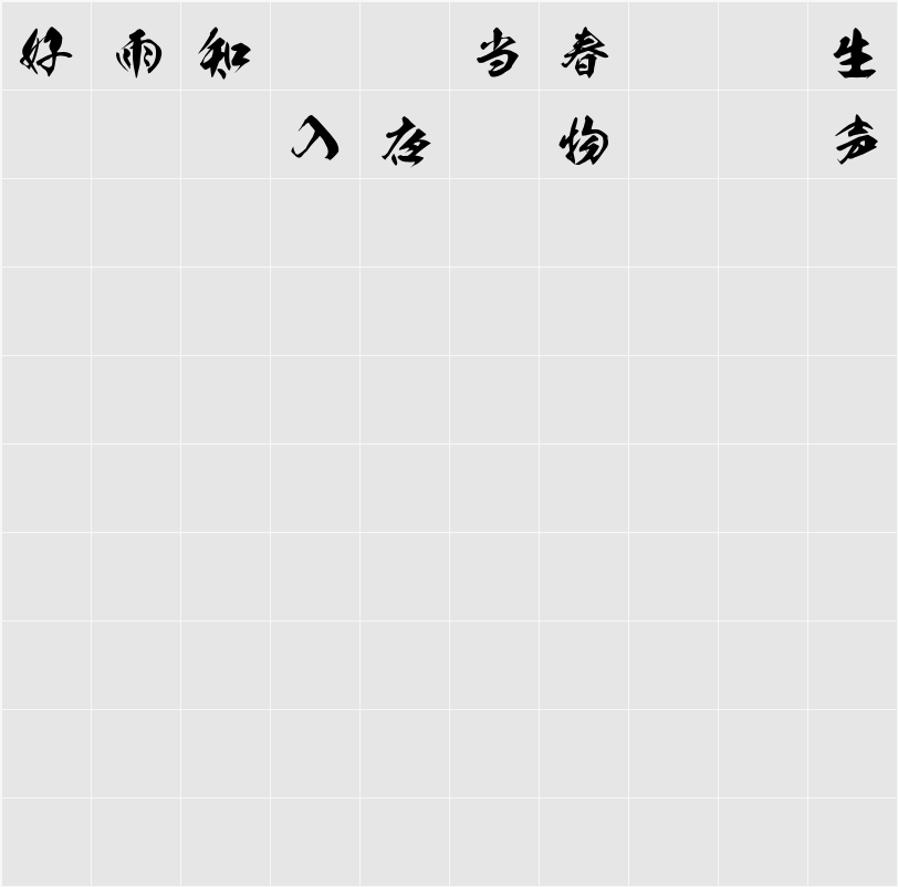 みろく Character Map