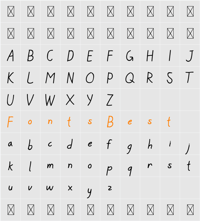 BelagianaFlowersDEMO Sans Character Map