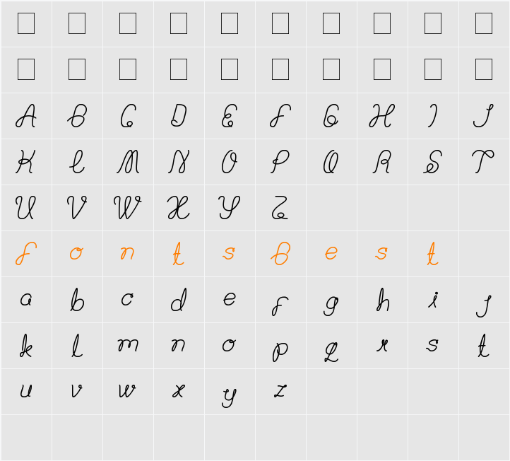Billy Jean Style Character Map