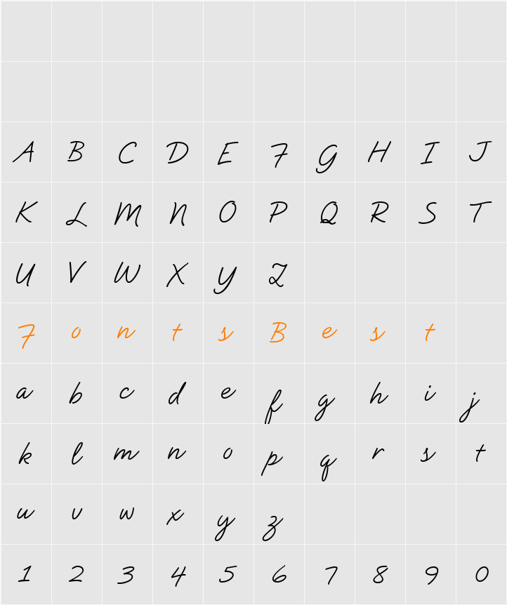 Natural Script Character Map