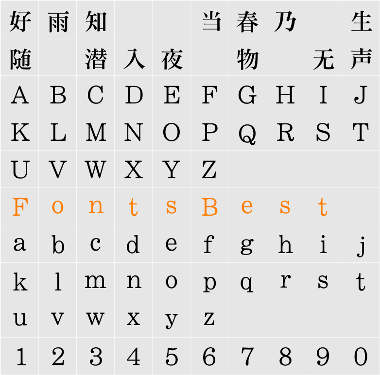 ＤＦＰ華康明朝体W5 Character Map