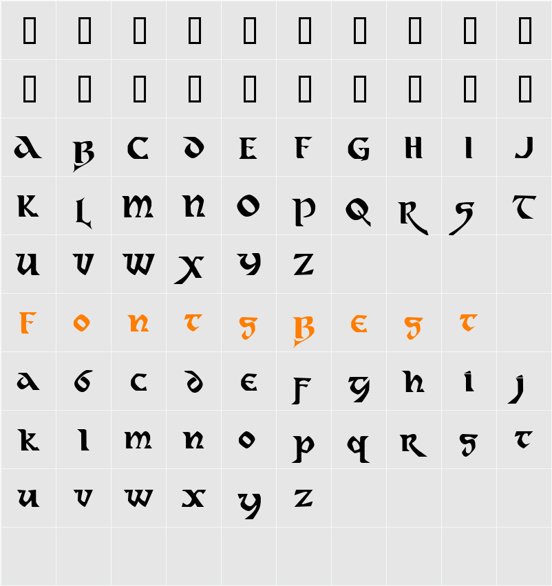 Dahaut Character Map