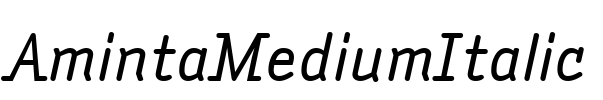 AmintaMediumItalic Font Image