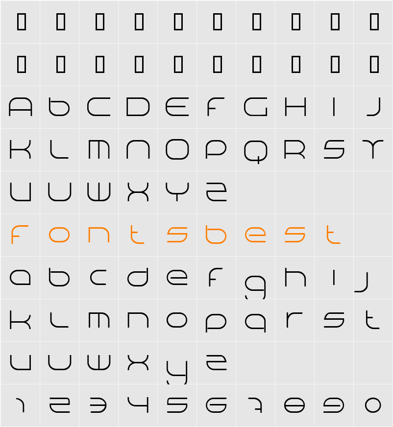 BN Niv 5000 Character Map