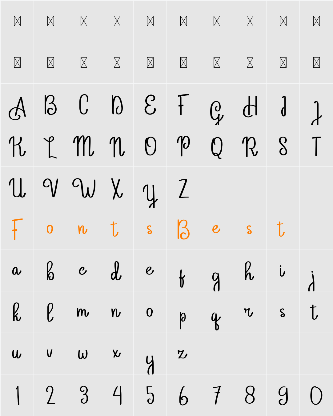 Arbiy Character Map