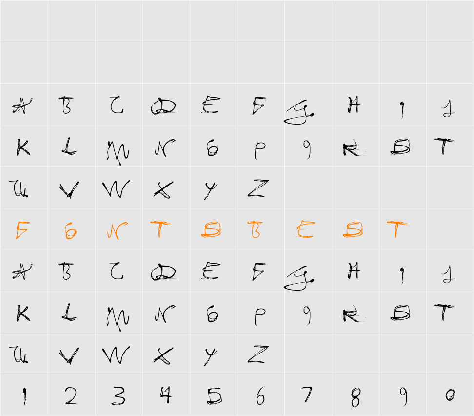 Fixogum Character Map