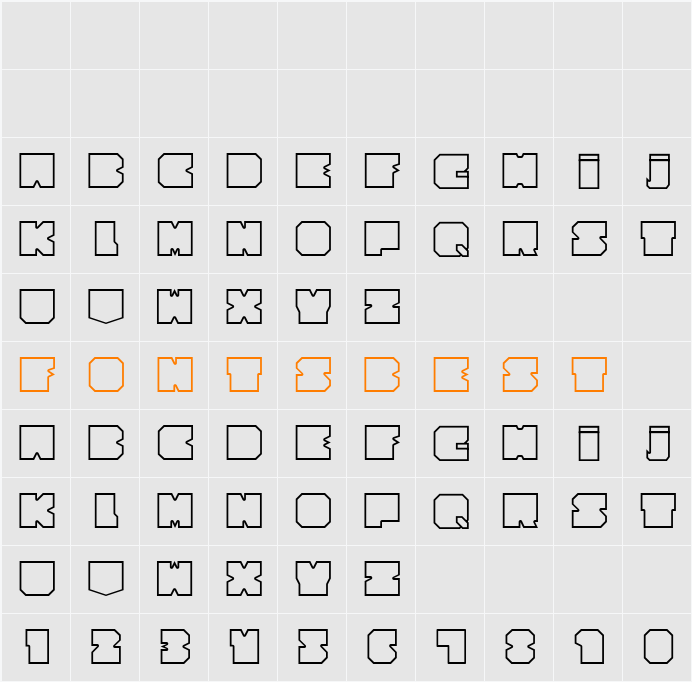 Cubesity outline v2 Character Map