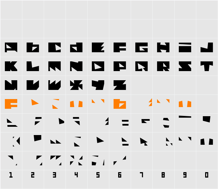 Monolithos Character Map