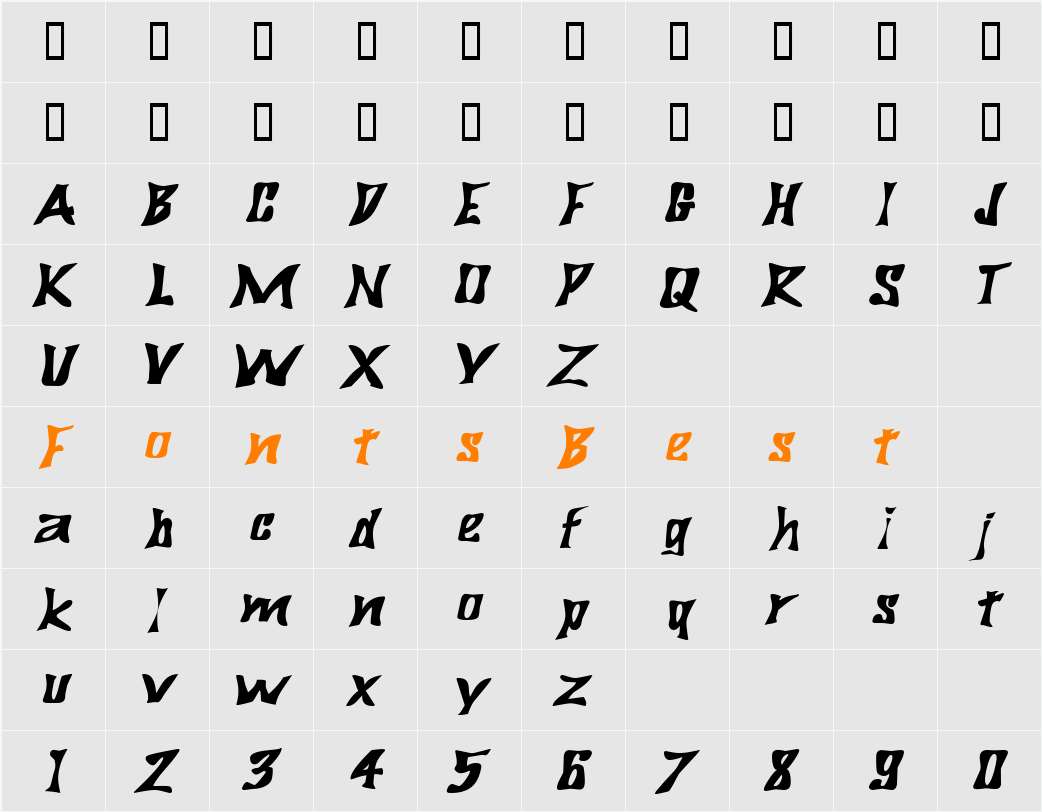 BigDaddyExtended Character Map