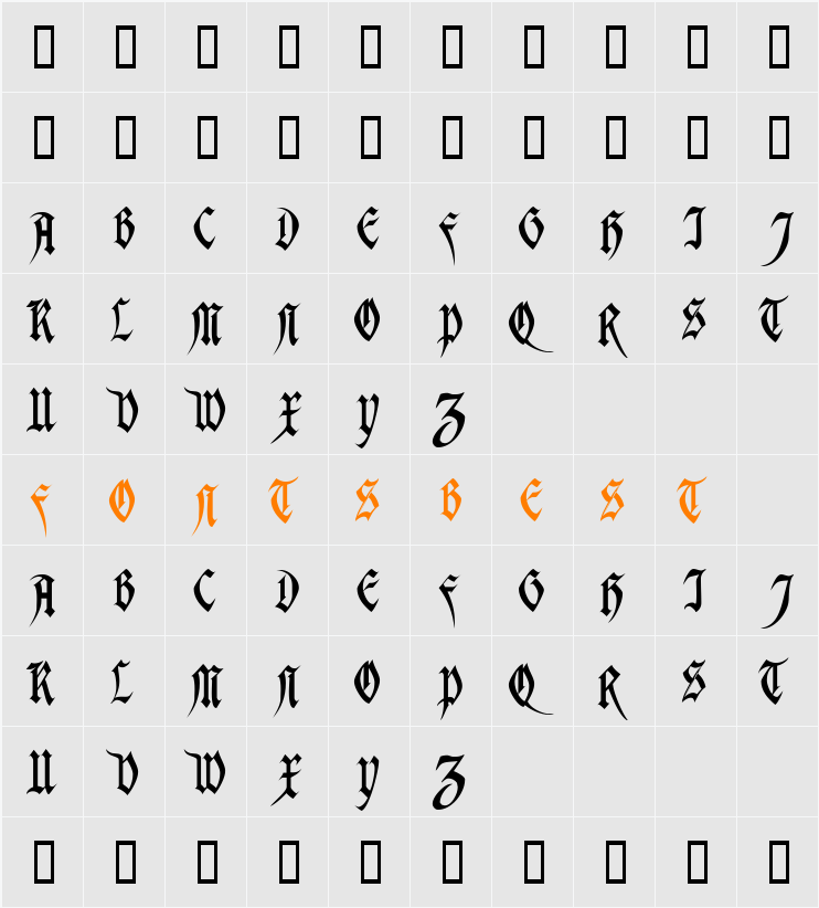 AvalonSSK Character Map